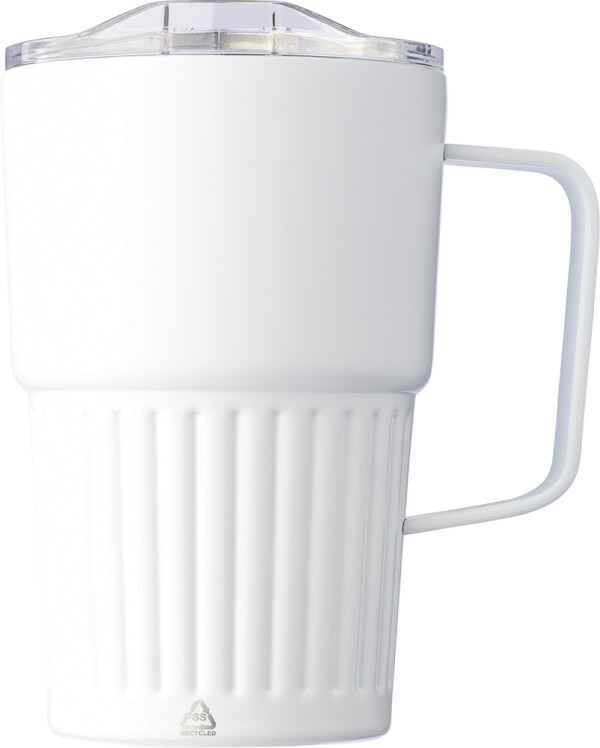 Doppelwandiger Reisebecher aus recyceltem Edelstahl, 450 ml