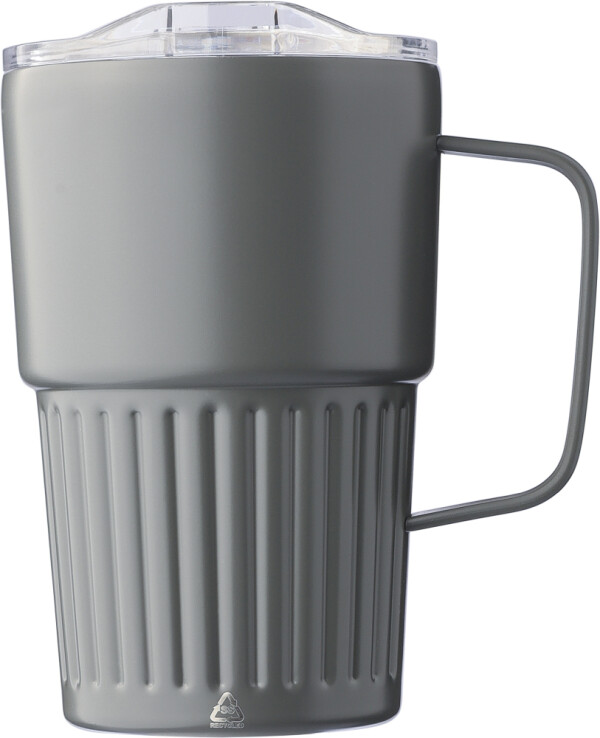 Doppelwandiger Reisebecher aus recyceltem Edelstahl, 450 ml