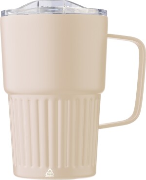 Doppelwandiger Reisebecher aus recyceltem Edelstahl, 450 ml - Reklamnepredmety