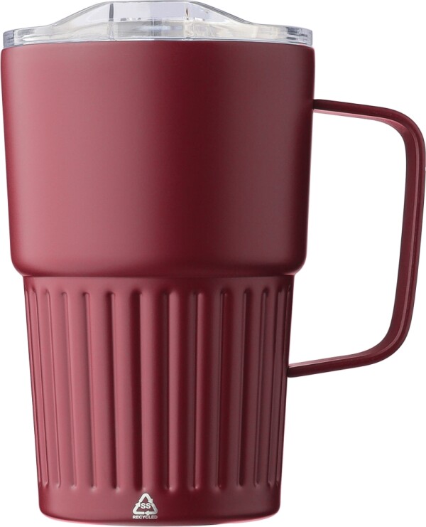 Doppelwandiger Reisebecher aus recyceltem Edelstahl, 450 ml