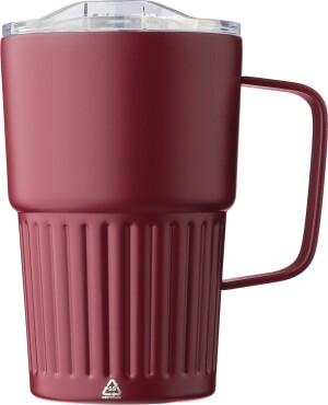 Doppelwandiger Reisebecher aus recyceltem Edelstahl, 450 ml - Reklamnepredmety
