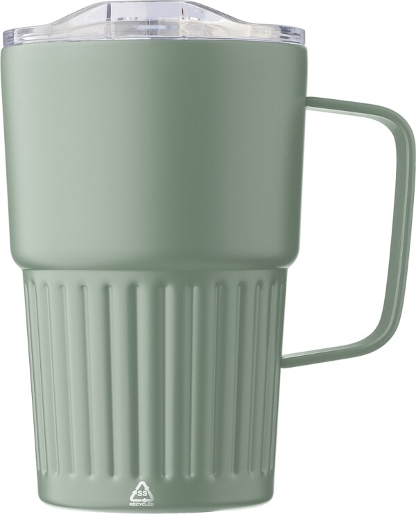 Doppelwandiger Reisebecher aus recyceltem Edelstahl, 450 ml