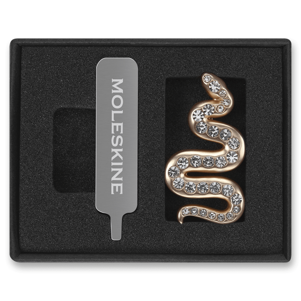 Moleskine Notizbuch-Ornament – ​​Schlange, Gold