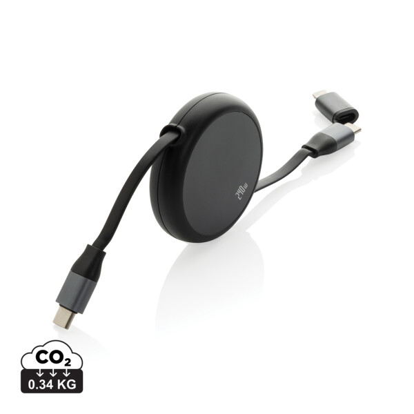 Terra RCS Einziehbares 240-W-2-in-1-Kabel aus recyceltem Aluminium