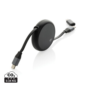 Terra RCS Einziehbares 240-W-2-in-1-Kabel aus recyceltem Aluminium - Reklamnepredmety