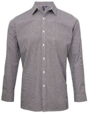 PW220 Mens Microcheck (Gingham) Long Sleeve Shirt - Reklamnepredmety