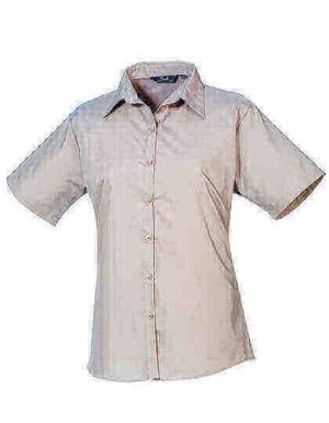 PW302 Ladies Poplin Short Sleeve Blouse - Reklamnepredmety