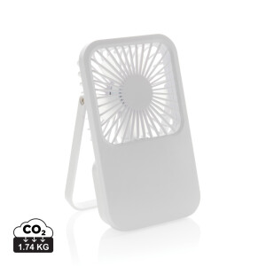 Ervina RCS wiederaufladbarer Tischventilator aus recyceltem Kunststoff - Reklamnepredmety