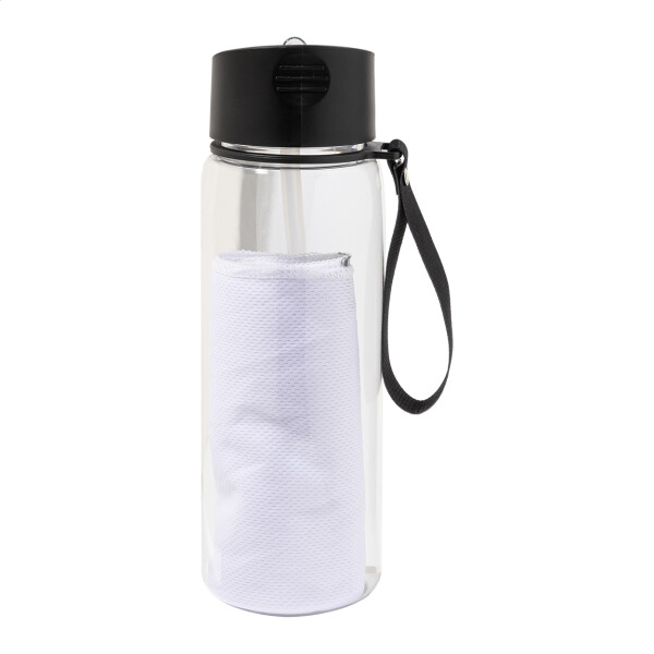 Fitmax RPET Sportflasche mit Handtuch