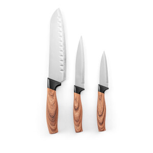 BAHARAT. Set aus 3 Küchenmessern mit Edelstahlklinge und ergonomischem Griff - Reklamnepredmety