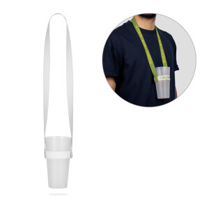 SWINDON. Lanyard und elastischer Becherhalter aus Polyester für Sublimation geeignet - Reklamnepredmety