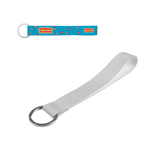 TELFORD. Kurzes Lanyard aus Polyester mit Ring, geeignet für Sublimation