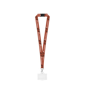 CARLISLE. Lanyard aus Polyester mit Karabiner, Schicherheitsverschluss und unflexiblem Kartenhalter, geeignet für Sublimation - Reklamnepredmety