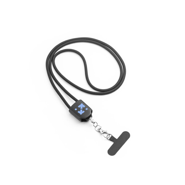 ZEWAIL. Lanyard mit Smartphone-Halterung, USB-C-Kabel und verschiedenen Adaptern aus recyceltem ABS und recyceltem TPE
