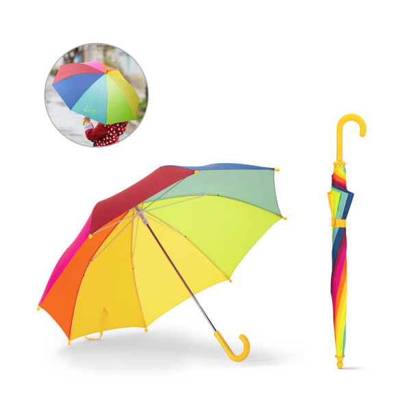 OLIVIA. Kinderregenschirm, 19“, bunt, aus 190T Polyester