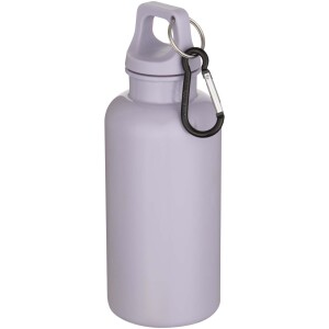 Oregon 400 ml einfarbige RS-zertifizierte Trinkflasche aus recyceltem Kunststoff mit Karabinerhaken - Reklamnepredmety