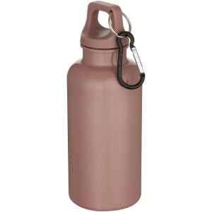 Oregon 400 ml einfarbige RS-zertifizierte Trinkflasche aus recyceltem Kunststoff mit Karabinerhaken - Reklamnepredmety