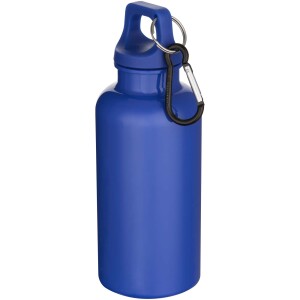Oregon 400 ml einfarbige RS-zertifizierte Trinkflasche aus recyceltem Kunststoff mit Karabinerhaken - Reklamnepredmety