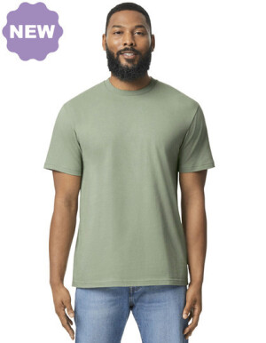 Softstyle Mittelschweres Erwachsenen-T-Shirt ohne Etikett, enzymgewaschen - Reklamnepredmety