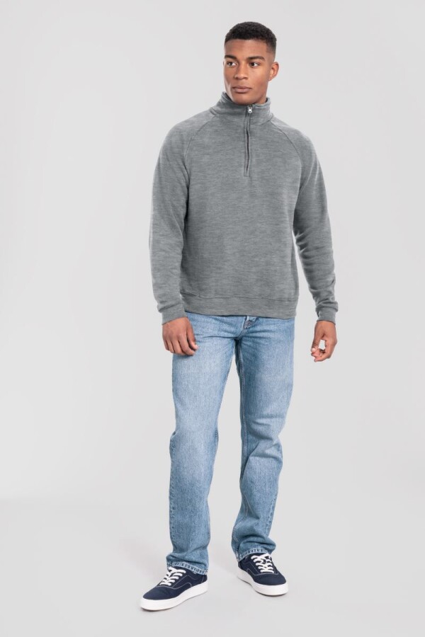 Schwerer Sweater mit 1/4 Zip - Iconic Premium Zip Neck Sweat