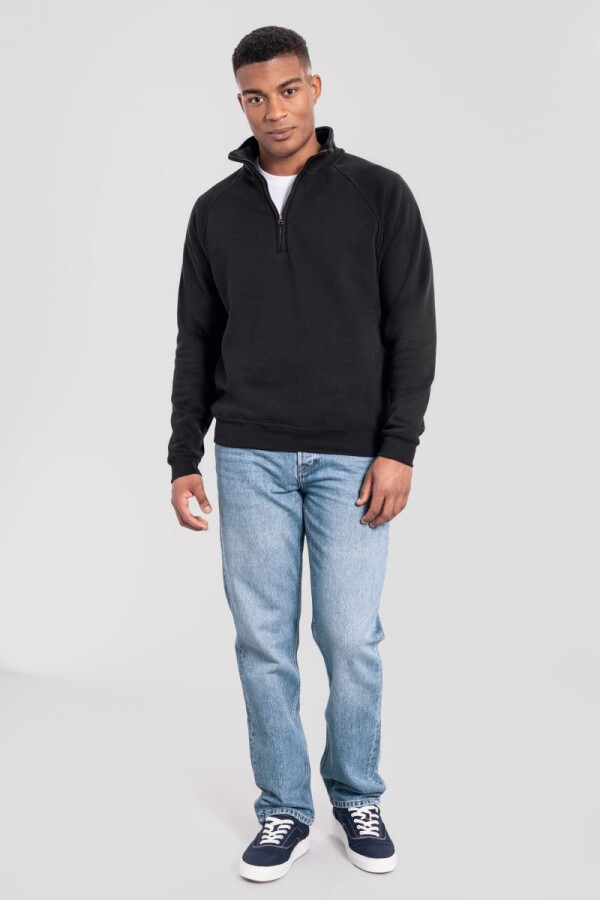 Schwerer Sweater mit 1/4 Zip - Iconic Premium Zip Neck Sweat