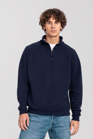Schwerer Sweater mit 1/4 Zip - Iconic Premium Zip Neck Sweat - Reklamnepredmety