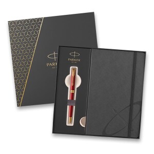 Parker Sonnet Core Grey GT Geschenkbox – Kugelschreiber- und Notizbuch-Set - Reklamnepredmety