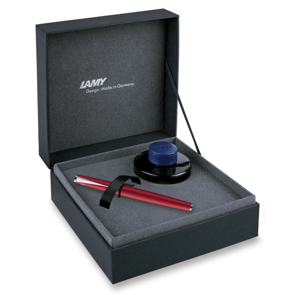LAMY Studio Royalred Matt Geschenkbox – Füllfederhalter- und Tinten-Set