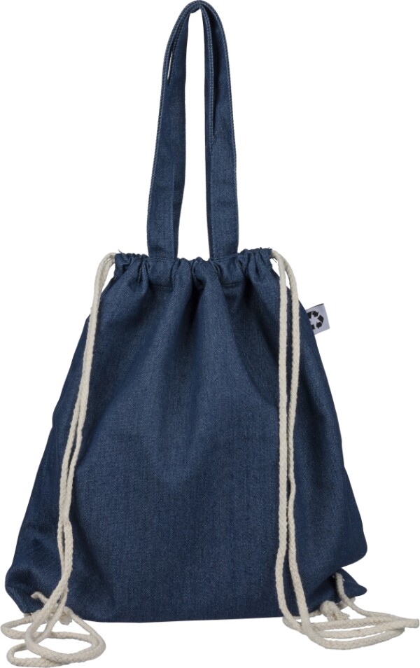Rucksack aus recyceltem Denim mit Kordelzug