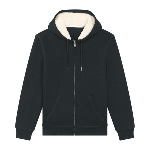 Hygger Sherpa Unisex-Kapuzenpullover mit Reißverschluss und Futter, Sherpa-Fleece, Reißverschluss und Kapuze