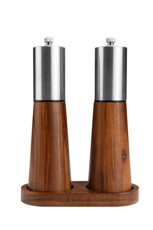 OGANO Elegantes Salz- und Pfeffermühlen-Set mit Holzständer - Reklamnepredmety