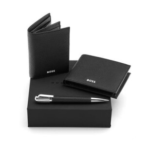 Set HUGO BOSS Black (ballpoint pen, card holder & wallet) - Reklamnepredmety