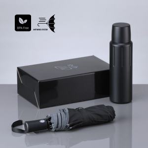 Scandic Set III: vacuum thermos 750 ml & automatic umbrella - Reklamnepredmety