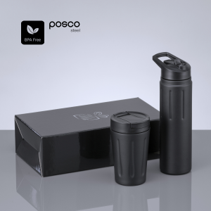Scandic Drinking Set: thermal mug 350 ml & steel water bottle 750 ml - Reklamnepredmety