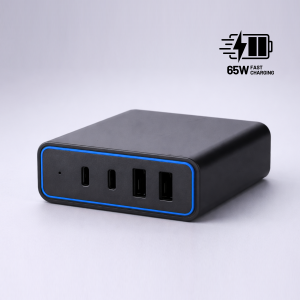 Opti 4-Port-Ladeturm 65W, GaN-Technologie - Reklamnepredmety