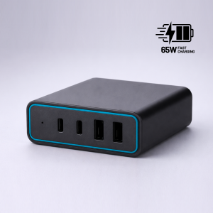 Opti 4-Port-Ladeturm 65W, GaN-Technologie - Reklamnepredmety