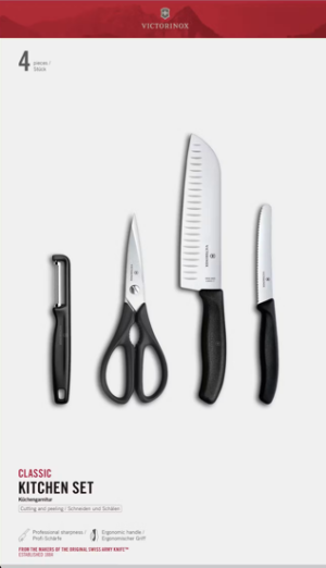 Victorinox Classic 6.7133.41G Kuchynská sada s nožom Santoku - 4 ks - Reklamnepredmety