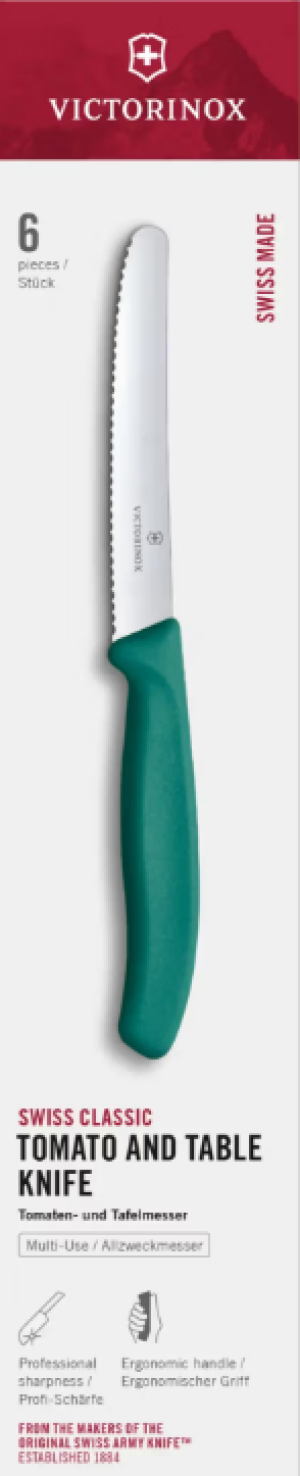Victorinox Classic 6.7834.6C1 Súprava paradajkových nožov 6-dielna zelená 11cm - Reklamnepredmety
