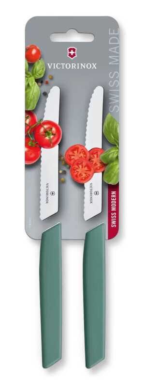 Victorinox Swiss Modern Sada 2 nožov na paradajky a steaky 11 cm - mätová zelená - Reklamnepredmety