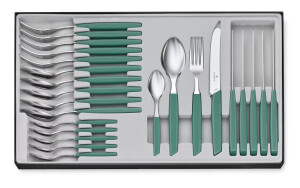 Victorinox Swiss Modern Príborová sada - 24 ks - šalviová zelená - Reklamnepredmety