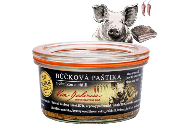 Schweinebauchpastete mit Zwiebeln und Chili 130 g