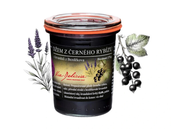 Schwarze Johannisbeermarmelade mit Lavendel aus Bezděkov, 175 g