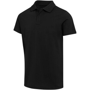 Graphitfarbenes, kurzärmeliges Unisex-Poloshirt aus organischem OCS-Material mit einem Gewicht von 180 g/m² - Reklamnepredmety