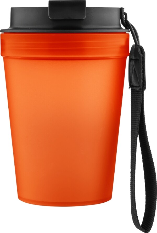 Einwandiger Thermobecher mit Handschlaufe, 350 ml