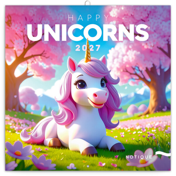 NOTIQUE Kalender Happy Unicorns 2027, 30 x 30 cm