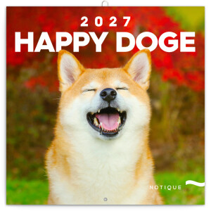 NOTIQUE Happy Doge Notizkalender 2027, 30 x 30 cm - Reklamnepredmety