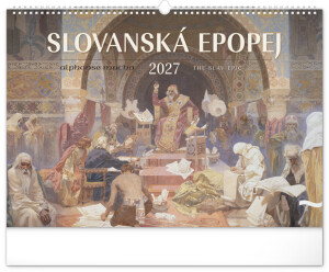 NOTIQUE Wandkalender Slawisches Epos – Alfons Mucha 2027, 48 x 33 cm - Reklamnepredmety