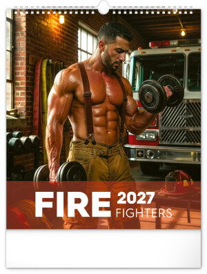 Wandkalender „Verträumte Feuerwehrleute 2027“, 30 x 34 cm - Reklamnepredmety