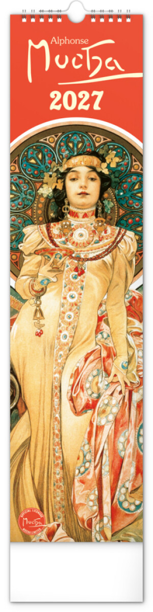NOTIQUE Wandkalender Alfons Mucha CZ/SK 2027, 12 x 48 cm - Reklamnepredmety