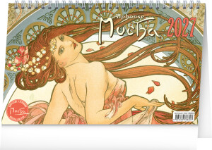 NOTIQUE Tischkalender Alfons Mucha CZ 2027, 23,1 x 14,5 cm - Reklamnepredmety